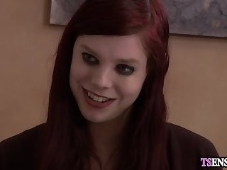 Redhead shemale teen fucked by a depraved guys big cock