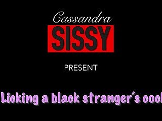 Licking a black stranger’s cock