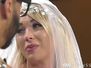 Delectable Aubrey Kate shows what TS brides do after wedding